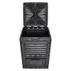 Garden Compost Bin 80 Gal, BPA Free Composter, Large Capacity Outdoor Composting Bin with Top Lid and Bottom Door, Easy Assembling, Lightweight