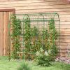 Metal Arch Trellis for Climbing Plants A-Frame with Net Outdoor Garden Green 17 x 72 x 72