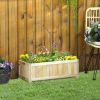 Foldable Wooden Raised Garden Bed 28x12in Elevated Planter Box for Vegetables Herbs Flowers Backyard Patio
