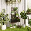 Raised Garden Bed with Trellis, Wall Mounted Flower Bed for Garden Balcony, Patio, 24"L x 9.1"W x 44.5"H