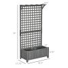 Wood Planter with Trellis for Vine Climbing, Raised Garden Bed, Privacy Screen for Backyard, Patio, Dark Gray