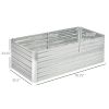 Galvanized Raised Garden Bed, Steel Outdoor Planters with Reinforced Rods, 71" x 36" x 23", Silver