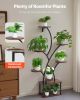 VEVOR Plant Stand Indoor with Grow Lights, 62 in Tall 8-Tier Lighted Plant Shelf, Metal Corner Plants Holder, 3 Timer & 10 Brightness