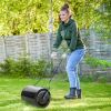20ft Sod Roller, Push/Tow Behind Lawn Roller, U-Shaped Handle, Filled with 16Gal Water, with Drain Plug, for Garden, Black
