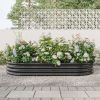 Oval Large Metal Raised Planter Bed for for Plants, Vegetables, and Flowers