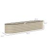 7.9' x 2' x 1.4' Galvanized Raised Garden Bed Kit, Metal Planter Box with Safety Edging, Cream