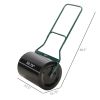 20ft Sod Roller, Push/Tow Behind Lawn Roller, U-Shaped Handle, Filled with 16Gal Water, with Drain Plug, for Garden, Black