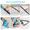 2-in-1 Cordless Pole Saw & Handheld Chainsaw, 1200W Brushless Motor with 2×3000mAh Batteries, 13FT Reach Adjustable Head