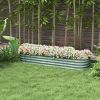 6.4' x 2' x 1' Galvanized Raised Garden Bed Kit, Metal Planter Box with Safety Edging, Green