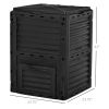 Garden Compost Bin 80 Gallon Outdoor Large Capacity Composter Fast Create Fertile Soil Aerating Box, Easy Assembly, Black