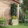 Galvanized Planter Box, 24" x 24" x 73.5" Raised Garden Bed with Tomato Cage for Climbing Vines, Cream