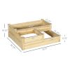 3 Tier Raised Flower Bed Outdoor Planter Box Wooden Garden Bed, Open Bottom for Plants, 42.5"x34.75"x14.25", Natural