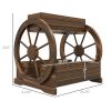 3-Tier Wooden Wagon Planter Box Raised Garden Bed for Vegetables Flowers Herbs Durable Brown 25 x 21 x 24