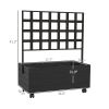 Raised Garden Bed with Trellis and Wheels, Outdoor Planter Wooden Elevated Garden Bed for Garden, Patio, Balcony