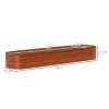 7.9' x 2' x 1' Galvanized Raised Garden Bed Kit, Metal Planter Box with Safety Edging, Brown