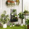 Metal Garden Bed with Trellis for Climbing Plants, Freestanding or Wall Mounted Flower Bed for Garden, Patio, Balcony