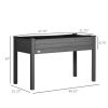 48" Raised Garden Bed Elevated Wooden Planter Box with Holes for Vegetables Herb Flowers Dark Gray