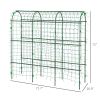 Metal Arch Trellis for Climbing Plants A-Frame with Net Outdoor Garden Green 17 x 72 x 72