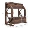 Wooden Wagon Planter Box, 2-Tier Raised Garden Bed, for Vegetables Flowers Herbs, 22" x 13" x 22"