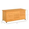 75 Gallon Deck Box Wooden Outdoor Storage Container Aerating Gap Weather-Resistant Yellow