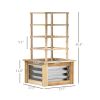 Wooden Raised Garden Bed with Trellis, Galvanized Planter Box Elevated Garden Bed for Garden, Patio, Natural Wood