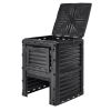Garden Compost Bin 80 Gal, BPA Free Composter, Large Capacity Outdoor Composting Bin with Top Lid and Bottom Door, Easy Assembling, Lightweight