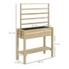 Wooden Raised Garden Bed with Trellis, Outdoor Planter Box with Storage Shelf for Vegetables, Flowers, Herbs