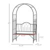 23.25" W x 80" H Metal Garden Arbor Archway for 2 People with Relaxing Bench & Delicate Scrollwork for Weddings & Various Climbing Plant