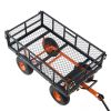 Garden Cart, Sturdy Metal Utility Wagon with Simple Assembly, Versatile Dump Cart with Dual-Function Handle, Wheelbarrow with 400 lbs Load Capacity