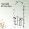 2-in-1 Garden Arbor with Gate - Latchable Double Doors+Side Trellis, Galvanized Metal, Black