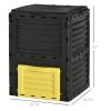Outdoor Garden Compost Bin 80 Gallon, Large Capacity Garden Composter for Fast Soil Fertilization, Easy Assembly, Yellow