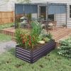 Galvanized Raised Garden Bed, Steel Outdoor Planters with Reinforced Rods, 71" x 36" x 23", Dark Gray