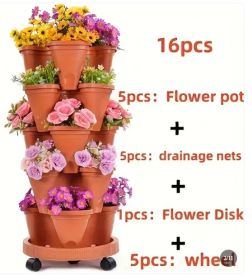 Flower Pot (Color: Red)