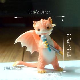 1pc Miniature Fairy Garden Figurines, Cute Resin Dragon Statue, Mini Dragon Reading Figurine, Mini Pink Dragon And Baby Statue, Fairy Garden Deco (Items: Dragon With Microphone)