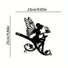 Fairy On Branch - Steel Silhouette Metal Art Fairy Silhouette Ornament Wall Art