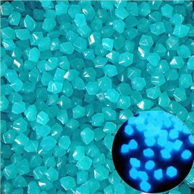 500pcs/bag Luminous Stones Glow In The Dark Pebbles, Home Garden Decoration Outdoor Yard Lawn Path Decor, Aquarium Glow Rocks (quantity: 500pcs/bag, Color: Blue)