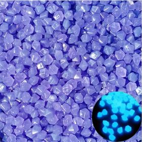 500pcs/bag Luminous Stones Glow In The Dark Pebbles, Home Garden Decoration Outdoor Yard Lawn Path Decor, Aquarium Glow Rocks (quantity: 500pcs/bag, Color: Violet)