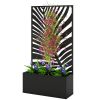 Metal Garden Bed with Trellis for Climbing Plants, Freestanding or Wall Mounted Flower Bed