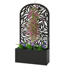 Metal Garden Bed with Trellis for Climbing Plants, Freestanding or Wall Mounted Flower Bed (Title: Default Title)
