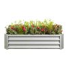 4×2×1ft  Galvanized Metal Raised Garden Bed, Planter Box Rectangle Raised Planter for Flowers Plants, Vegetables Herb Silver
