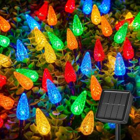 LED C6 Solar String Lights Outdoor Waterproof Fairy Lights, 22.64ft 50 LEDs Multicolor Solar Christmas Lights Outdoor (Color: Multicolor)
