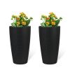 2 Faux Rattan Tall Planters Large Planters with Water Level Monitor Inner Bucket, Automatic Watering