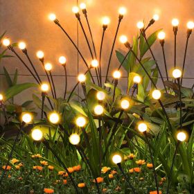 Solar Garden Lights Outdoor, 4 Pack Firefly Swaying Lights, Waterproof Garden Decor for Yard Patio Pathway Lawn (Shade Color: White)