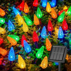 LED C6 Solar String Lights Outdoor Waterproof Fairy Lights, 22.64ft 50 LEDs Multicolor Solar Christmas Lights Outdoor (Color: MULTI)