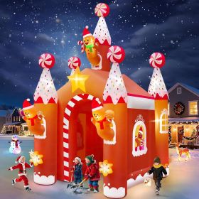 7 FT Christmas Inflatable Gingerbread House Archway Decoration (Color: Christmas Gingerbread Man Tunnel)