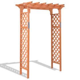 7 Feet Garden Wooden High Arbor Arch Plant Pergola (Color: As shown in the picture)