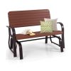2-Seat Porch Glider with HDPE Back Seat and Steel Frame