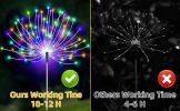 Outdoor Solar Fireworks Light 150LED 8 Lighting Mode Sensor Light Waterproof Garden Decoration Courtyard Passage