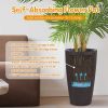 2 Faux Rattan Tall Planters Large Planters with Water Level Monitor Inner Bucket, Automatic Watering