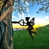 Fairy On Branch - Steel Silhouette Metal Art Fairy Silhouette Ornament Wall Art